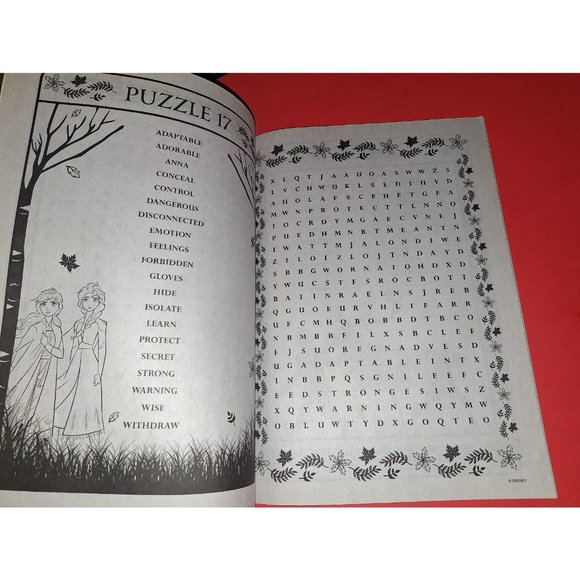 Frozen Word Search Puzzle Activity & Coloring Book For Kids Learning - Picture 3 of 5